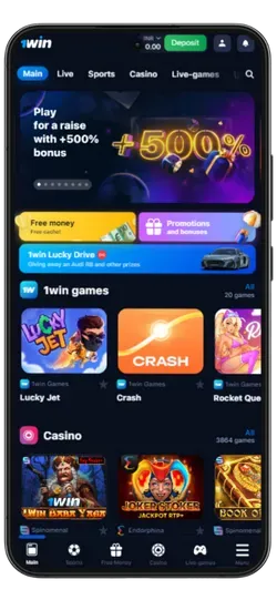 1 Win App home page