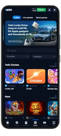 Casino Games at App 1 Win