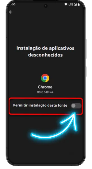 Permita a instalação de fontes desconhecidas