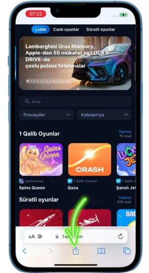 Paylaş düyməsinə klikləyin